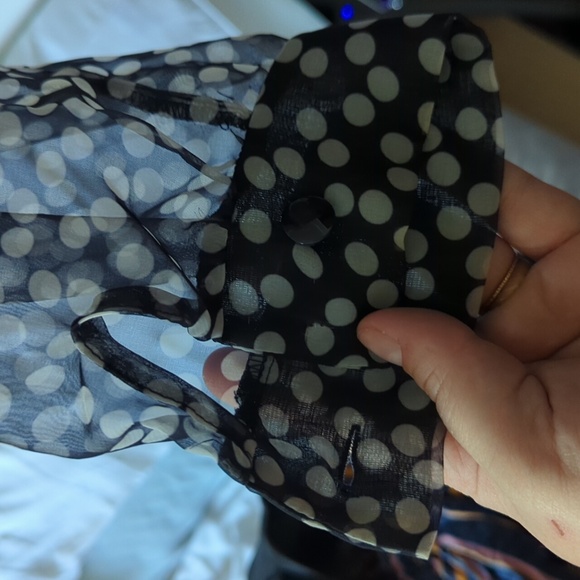 Vintage Elite Sheir Polka Dot Button Down Blouse - Picture 4 of 4